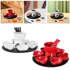 Ceramic Chocolate Hot Pot Melt Hot Pot Bowl Set Cheese Fire Boiler Fondue Pot