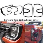 Black Headlight Tail Lights Cover Trim For Ford Ranger Raptor Next Gen 2022-2024 (for: Ford)
