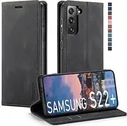 Samsung Galaxy S22+ Plus 5G Case,Galaxy S22+ Plus Wallet Case with RFID Blocking Card Holder Kickstand Magnetic,Leather Flip Case Wallet for Samsung Galaxy S22+ 6.6 Inch[Not for S22/Ultra] (Black)