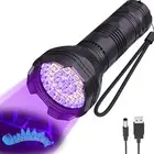 UV Blacklight Flashlights Rechargeable 365nm + 395nm 51 LEDs, CL4000, Black