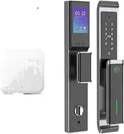 Smart Lock, Tuya Electronic Smart Door Lock with Biometric Fingerprint Password APP Key Unlock USB Emergency Charge Keyless Entry Knobs Lock,for Bedroom Hotel Office Apartment(24x240(Alexa)) FANDIAO