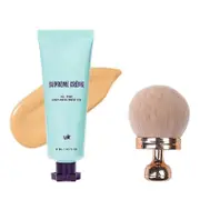 Supreme Creme All-Over Complexion Perfector CC Cream Foundation & Makeup Brush, Long-Lasting All-in-One Blemishes Concealer LIGHT