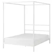 VITARNA four-poster bed frame, white/Luröy, Full/Double