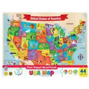 MASTERPIECES - USA Map - 44 Piece Wood Children's Jigsaw Puzzle (11702)