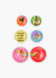 [Taking Shape] Taking Shape Dachshund Set / 6 Fridge Magnets in Multi - Women's Accessories Multi