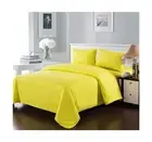Tache Yellow Cotton Duvet Cover - 3 Piece Cotton Solid Lemon Twist - Zipper C...