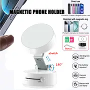 OZNALA Vacuum White Magnetic Suction Cup Car Phone Holder Stand Car Mount Foldable Holder