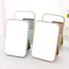 Square Mirror Fashionable Adjustable Folding Vanity Mirror with Stand Glass