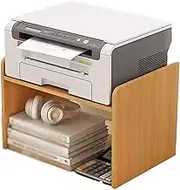 Printer Stand Desktop Printer Shelf Office Put Copier Heightened Shelf Double Storage Shelf Multi-Layer Small Bookshelf Printer Table(Yellow)
