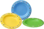 OSK PT-21 Children's Tableware, Thomas The Tank Engine 3-Piece Set, Diameter Approx. 5.8 inches (14.7 cm), Microwave Safe, Made in Japan, Dishwasher Safe, Yellow/Green/Blue