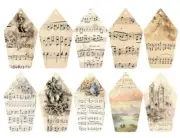 Music Sheets Tags 10 PCs Junk Journal Scrapbook USA Seller