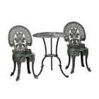 Livsip Patio Set Cast Aluminium Table&Chairs Verdigris 3PCS