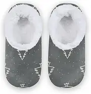 [Caihoyu] Slipper for Kids Girls Boys Fuzzy Fleece Anti-Skid Sole Lightweight House Slipper Socks Bedroom Home Office Travel Yoga