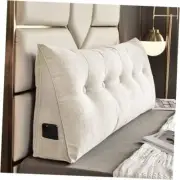 Headboard Wedge Pillow Twin Triangular Bed Rest Reading Twin-39x20x8in White