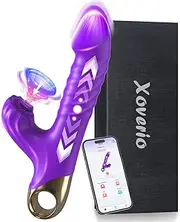 Sex Toys for Women Thrusting Vibrator Dildo - G Spot Stimulator Clitoral with 10 Mode Vibration with Thrust and Sucking, Rabbit Vibrators Adult Sex Toy for Women and Couple (Purple)