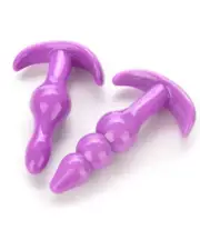 anal butt plug beaded sex toy mini body safe pink violet beaded aussie anus but