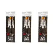 3x 5pc Jasart Flat/Round/Angle/Liner Bristle Beginner Brush Soft Grip Synthetic