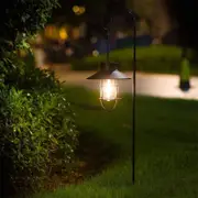 Solar Garden Lights Solar Lantern Outdoor Hanging Light with Shepherd Hook Retro Stake Lights