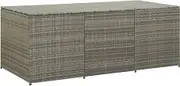 Poly Rattan Garden Storage Box, Storage Bench with Lid for Patio Cushion, Garden Pool Accessories, Backyard Furniture, Store Mats, 180x90x70 cm Grey