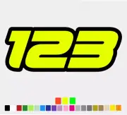 Custom Racing Numbers x3 - Vinyl Stickers Decals Race Motorbike