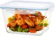 2600 ML /88oz/ 11 Cup LARGE Glass Food Storage Container with Airtight Locking