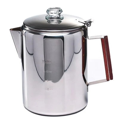 Camping-Fire Coffee Percolator Stovetop Pot- Stainless Steel Stove top Coffee...