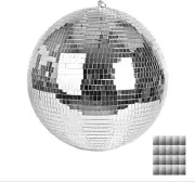 Large Disco Ball, 16 Inch Mirror Ball for Disco Party Decorations, Silver Big Ha