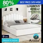 ALFORDSON Bed Frame Double Size Gas Lift Storage Base Wooden White MILTON