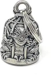 Caged Gremlin Motorcycle Ride Bell for Compatible with Harley-Davidson Kawasaki Honda Triumph Indian Suzuki, Pewter, Standard