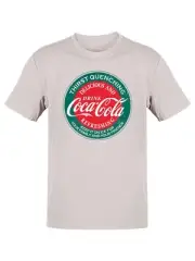 Officially Licensed Coca-Cola Vintage Thirst Quenching Drink Logo Men's T-shirt