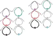 Healeved 12pcs Beaded Bracelets for Girls Glass Bead String Wrist Accessories Fashion Jewelry for