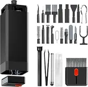 32 in 1 Keyboard Cleaner Kit - Laptop, Computer, and Phone Cleaning Kit - Multi-Function Tool kit for Airpods, Camera Lenses, and More - Desk Cleaning Gadgets for Electronics Devices (Black)