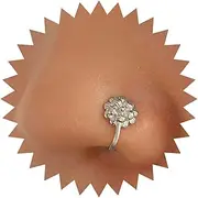 [Iaceble] Boho Fake Septum Nose Ring Crystal Star Nose Ring Gold Cz Nose Cuff Ring Star Non Piercing Nose Ring U Shape Clip On Nose Ring Bendable Nose Ring Jewelry for Women and Girls(Gold Star)