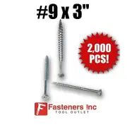 INTERCORP X948NZ #9-10 X 3" Particle Board Cabinet Screws (Philips) 2,000/BOX