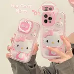 HELLO KITTY 手機殼帶翻蓋 MIRRO 2 合 1 可愛 IPHONE 手機殼 IPHONE 13 PROMA