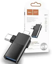 Hoco UA17 IP Male USB-C Male to USB Female Adapter - Black