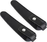 DEARMAMY 2Pcs Cattlehide Scissors Protector Sleeves Durable Tool Storage Bags for Safety and Organization Black Scissor Covers for Household Use Workmanship and