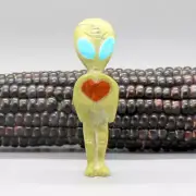 ZUNI FETISH-SERPENTINE VALENTINE ALIEN FETISH by CODY NASTACIO-NATIVE AMERICAN