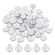 Alphabet Y Enamel Letter Charm Enamel Initial Charm White 50 Pcs