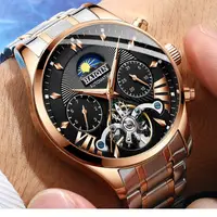在飛比找蝦皮購物優惠-官方正品瑞士名錶陀飛輪月相男士手錶鏤空夜光全自動機械錶多功能