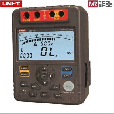 UNI-T UT512 Megohmmeter Digital Insulation Tester Megger Ohm 1MΩ-100GΩ PI/DAR Te
