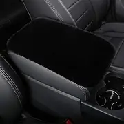 Miytsya 1 Pack Car Furry Center Console Cushion, Short Plush Comfort Armrest Box Pad, Soft Fluffy Box Cover Protection Decorative Cover, Universal Auto Accessories for Women & Men (Black)