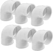 iplusmile 6Pcs PVC Drainage Pipe Elbow Fittings Right Angle Hose Connectors for Electrical Wiring and Plumbing Systems PVC Pipe Joints