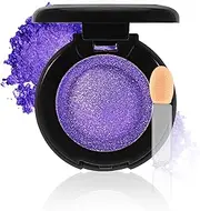Apooliy Single Glitter Eyeshadow Powder,Highly Pigmented Cream Shimmer Eye shadow,Waterproof Long Wear Purple Pressde Eyeshadow
