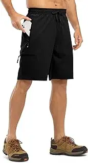 [TBMPOY] Men's Hiking Shorts with 5 Zip Pockets 9'' Lightweight Outdoor Work Athletic Travel Short for Men Casual Running