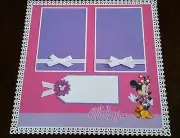 Disney Minnie Mouse Scrapbook Page 12"x12" Layout Shadow Box or Frame for Gift