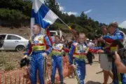 Mikko Hirvonen and Jari Matti Latvala celebrate a 1 2 finish for F- 2008 Photo