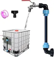 WDKXCN IBC Gooseneck, S60 x 6 IBC Adapter with Gooseneck Brass Tap, IBC Gooseneck Outlet Tap 3/4 for Watering Can Filling, Rainwater Tank, Water Barrel, Rain Barrel & Container Accessories