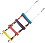 Bird Perch for Parrots Durable Hanging Swing with Wooden Wheel Safe Chewing Accessory for Small Pets for and Playtime