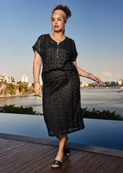 [TS] Taking Shape Summer Time Crochet Skirt Size 12 in Black - Plus Size Women's Clothing Black